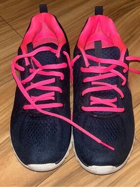 Blue Skechers with pink laces Women’s Athletic Sneakers - Pink & Blue